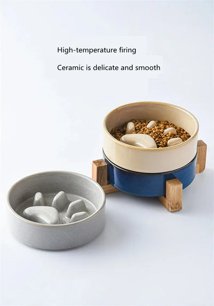 Ceramic Slow Feeder Bowl for Happy & Healthy Pets