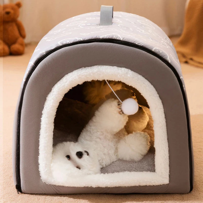 Cozy Cave Dog Bed: Ultra-Soft & Warm Pet House