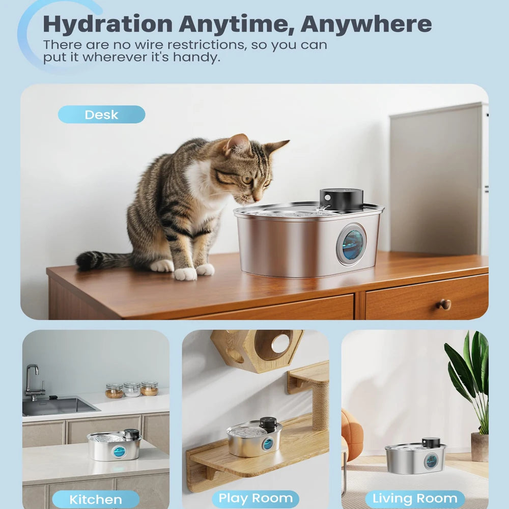 Repetsun Stainless Steel Cat Water Fountain: The Purrfect Hydration Solution