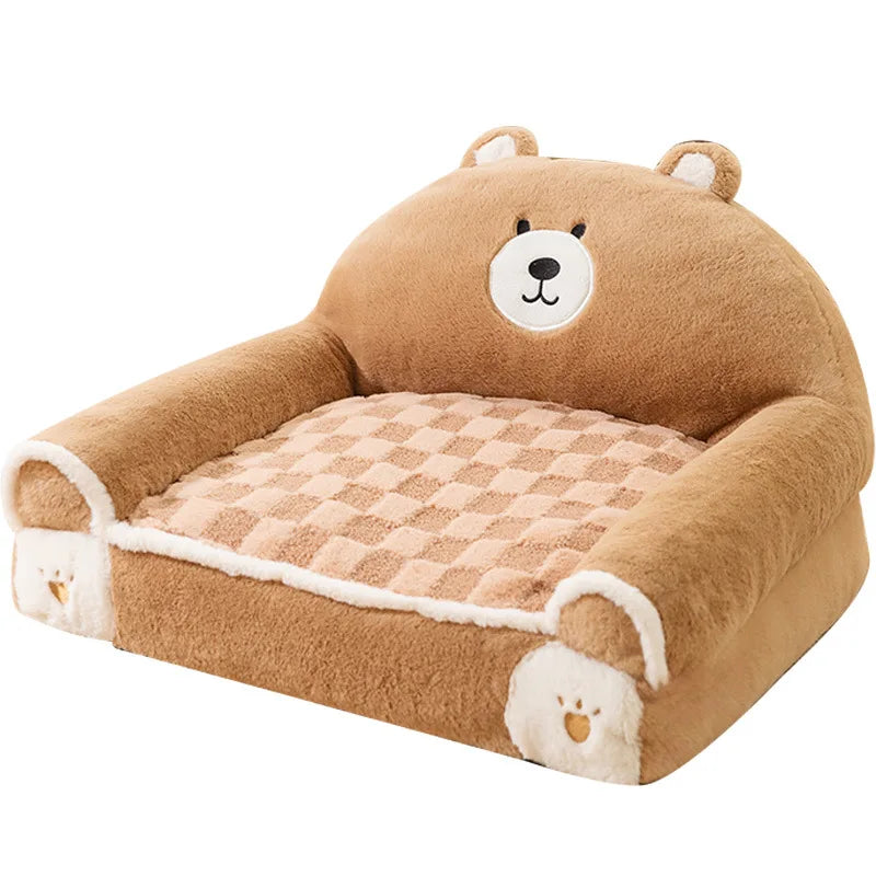 Adorable Bear Pet Sofa Bed: Cozy & Warm for Your Furry Friend!