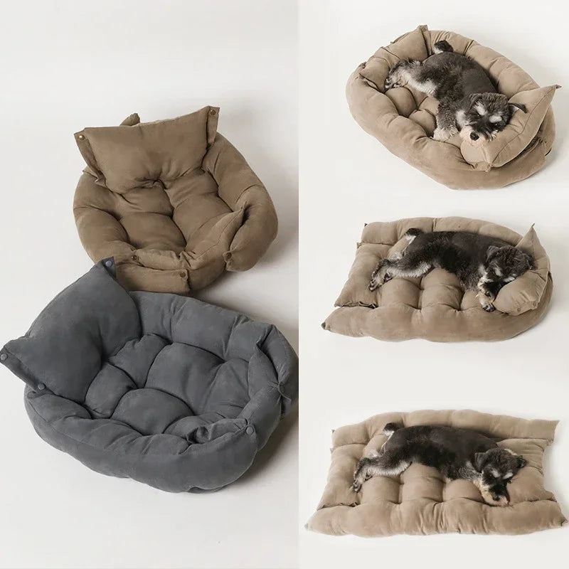 3-in-1 Pet Bed: Sofa, Mat & Kennel!