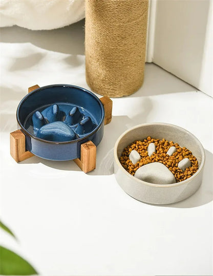 Ceramic Slow Feeder Bowl for Happy & Healthy Pets