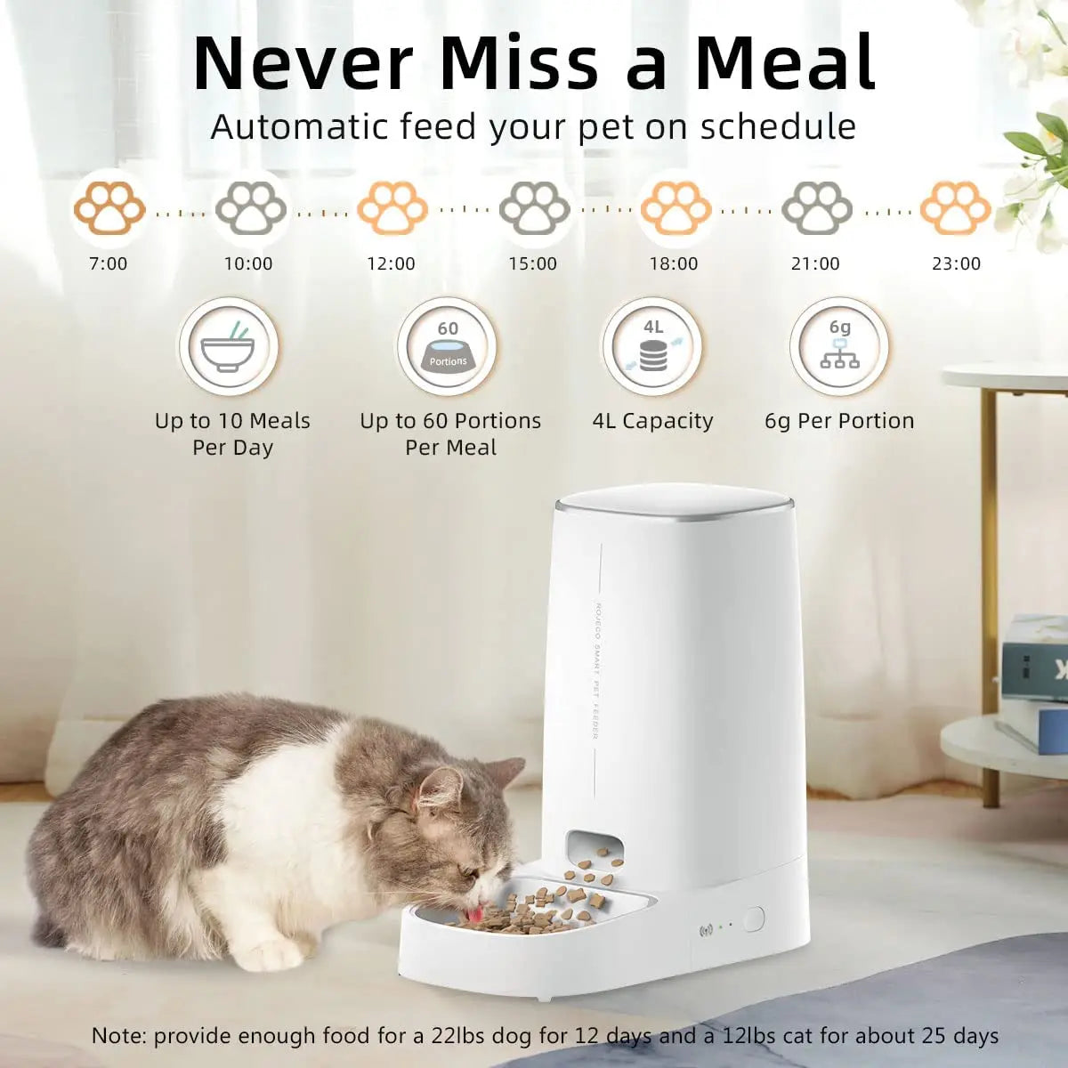 ROJECO Smart Pet Feeder: Stress-Free Feeding for Your Furry Friend