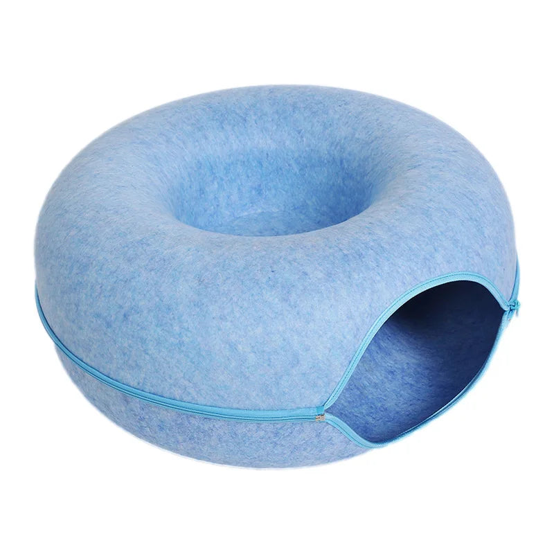 Cozy Donut Cat Bed: Your Cat's New Favorite Spot!