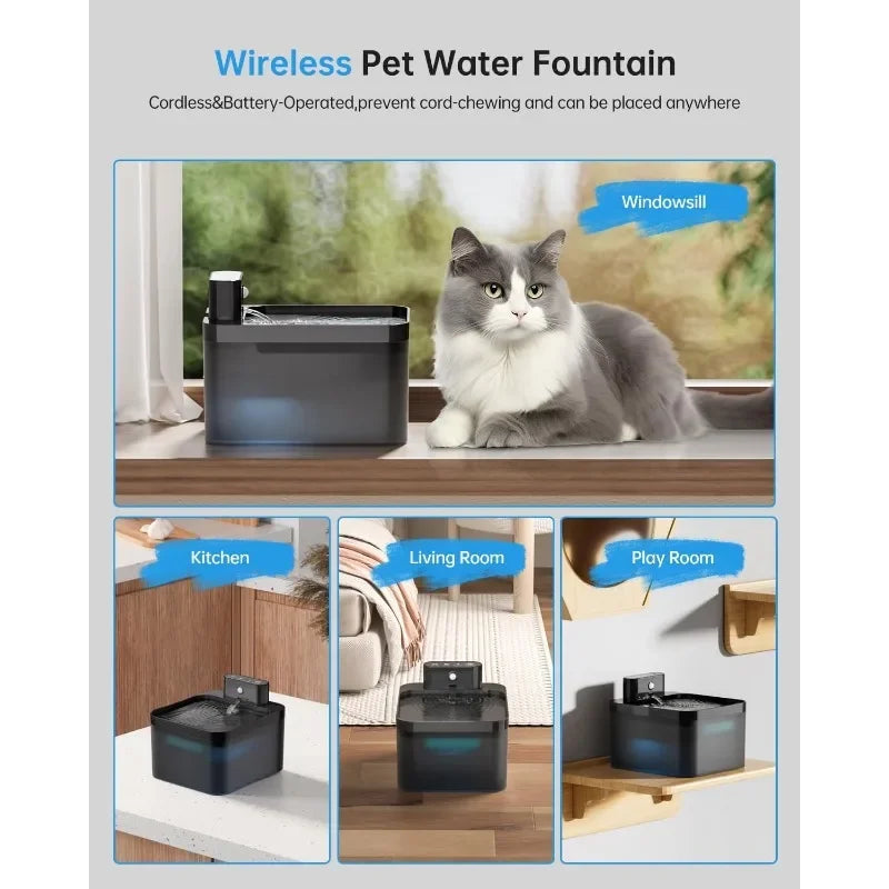 Wireless Pet Water Fountain: Fresh Hydration for Happy Pets!