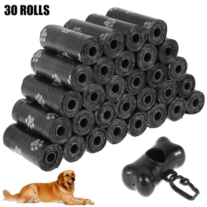 30 Rolls of Biodegradable Dog Poop Bags - Paw Print Design