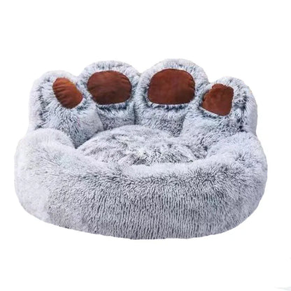 Ultra-Soft Paw Print Dog Bed: Your Pet's Cozy Haven!