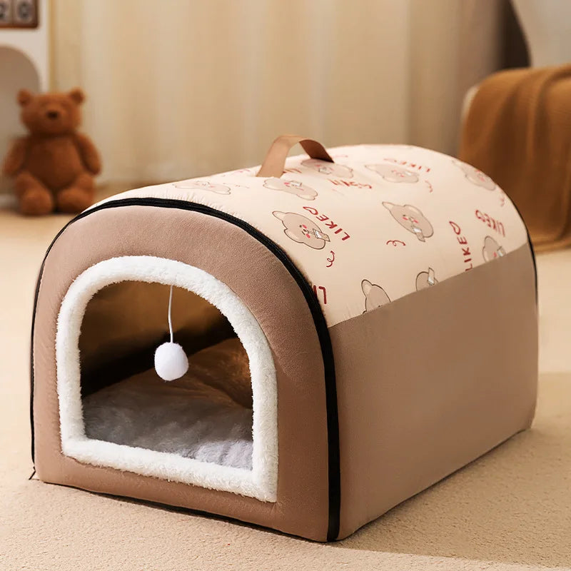 Cozy Cave Dog Bed: Ultra-Soft & Warm Pet House