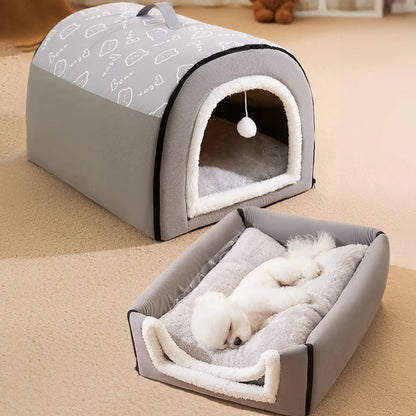 Cozy Cave Dog Bed: Ultra-Soft & Warm Pet House