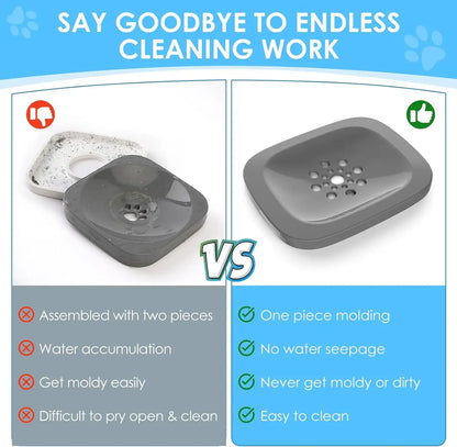 2L Spill-Proof Pet Slow Feeder Bowl