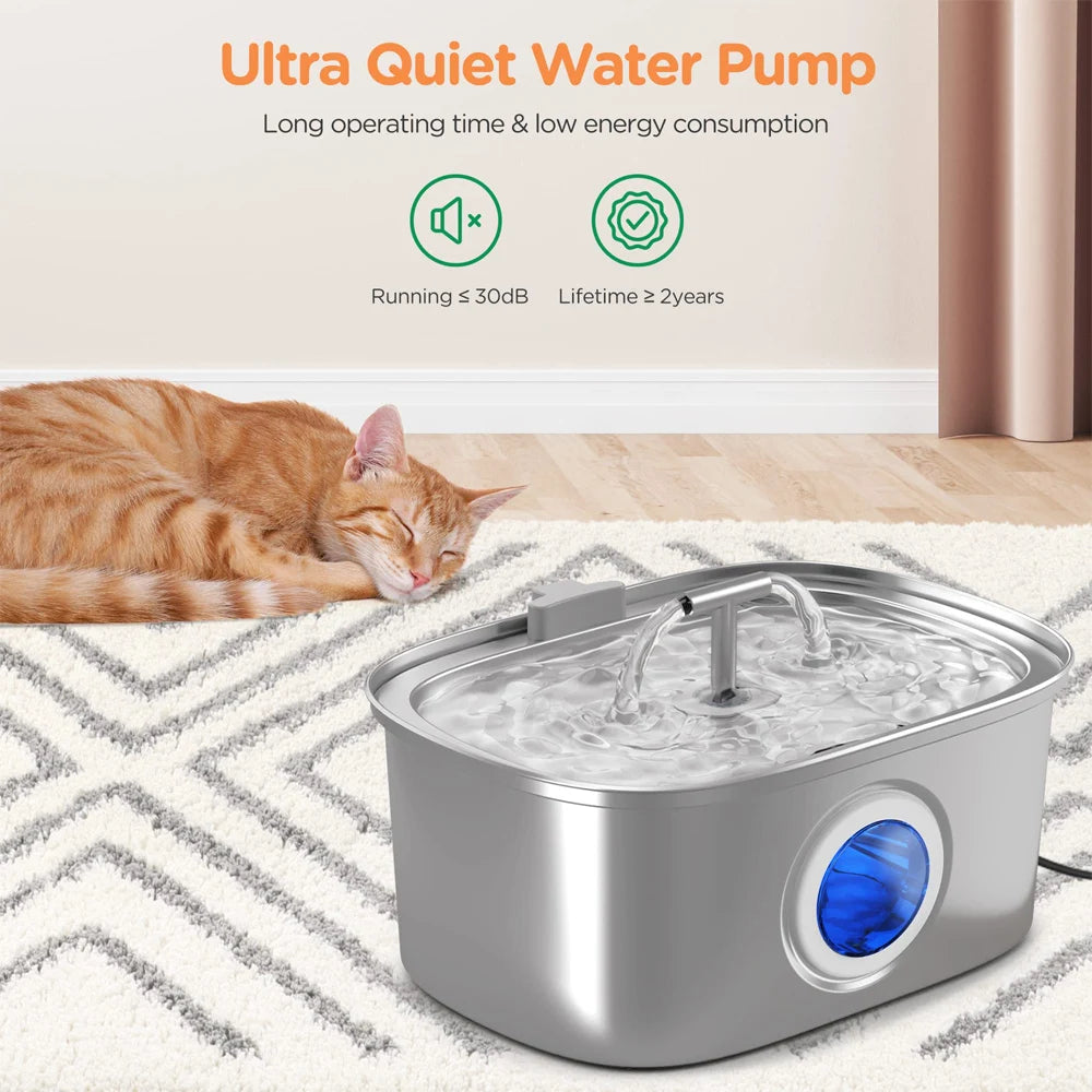 3.2L Stainless Steel Pet Water Fountain