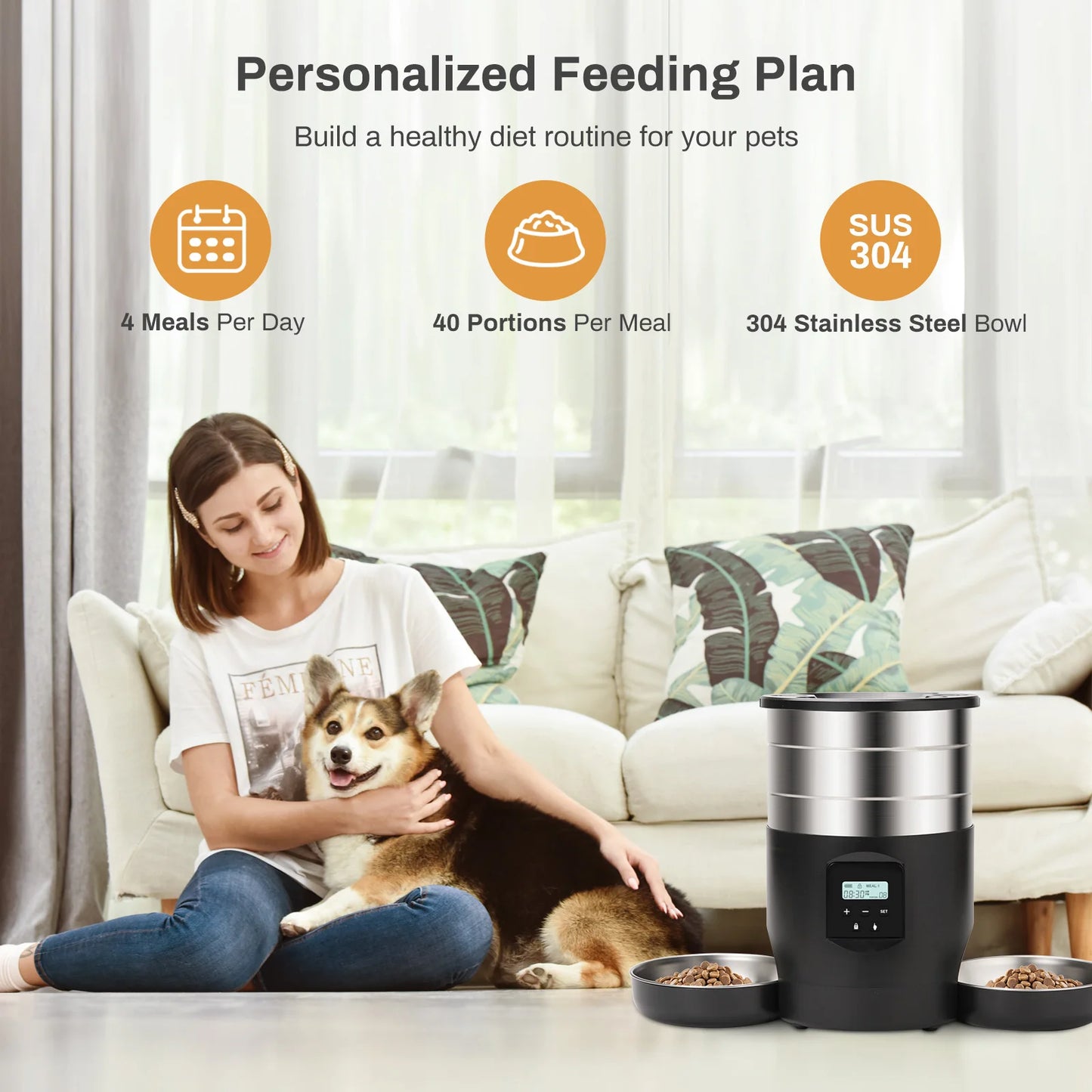 4.5L Smart Pet Feeder: Automated Feeding for Happy Pets