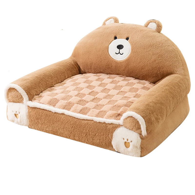 Adorable Bear Pet Sofa Bed: Cozy & Warm for Your Furry Friend!