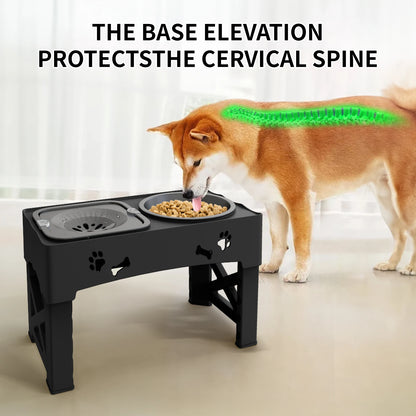 Adjustable Elevated Pet Feeder: 3-in-1 Design for Happy Eating