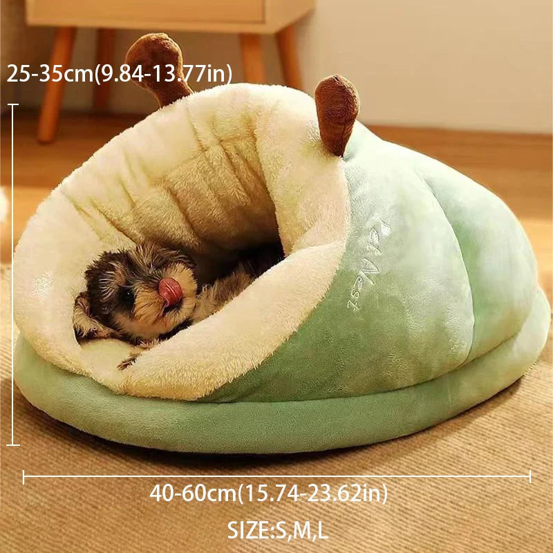 Cozy Pet Cave Bed:  Ultra-Soft & Warm for Happy Snuggles!