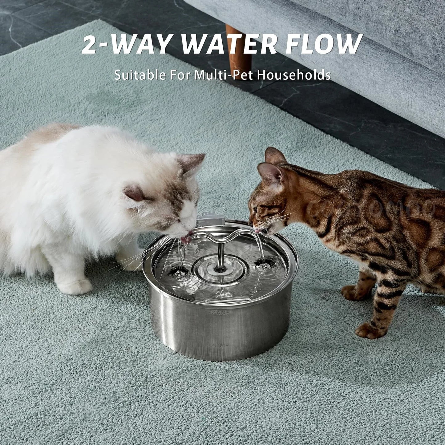 Cat Stainless Steel Pet Fountain: Hydration Happiness