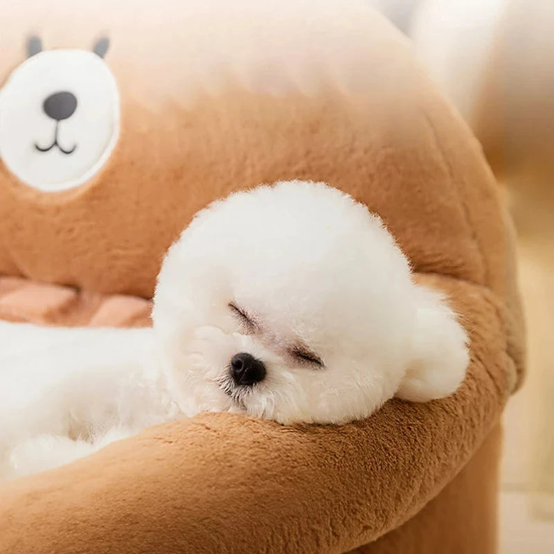 Adorable Bear Pet Sofa Bed: Cozy & Warm for Your Furry Friend!