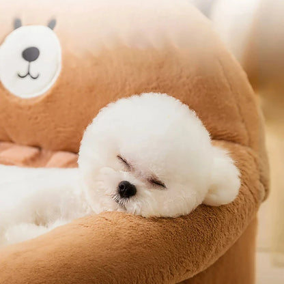 Adorable Bear Pet Sofa Bed: Cozy & Warm for Your Furry Friend!