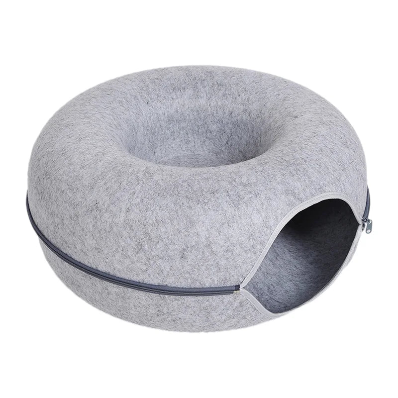 Cozy Donut Cat Bed: Your Cat's New Favorite Spot!