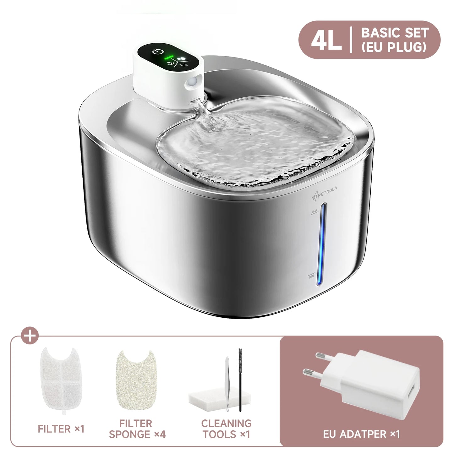 APETDOLA 4L Wireless Pet Water Fountain