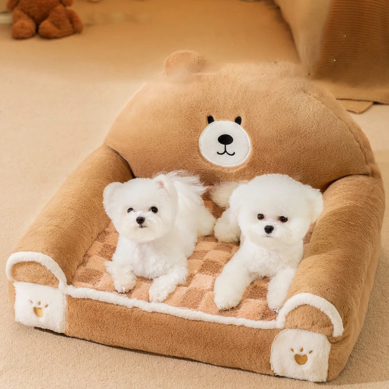 Adorable Bear Pet Sofa Bed: Cozy & Warm for Your Furry Friend!