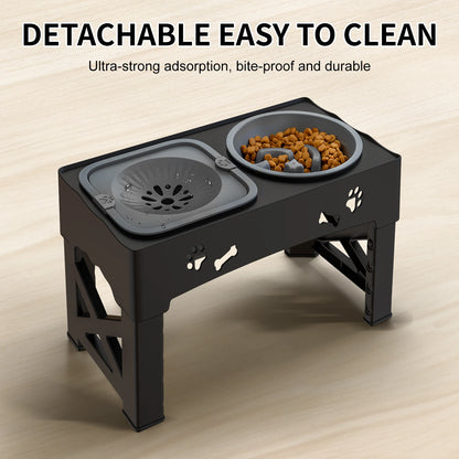 Adjustable Elevated Pet Feeder: 3-in-1 Design for Happy Eating