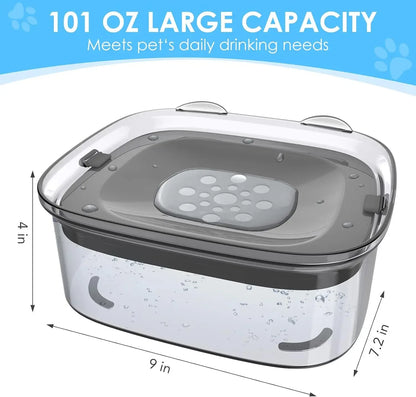 2L Spill-Proof Pet Slow Feeder Bowl