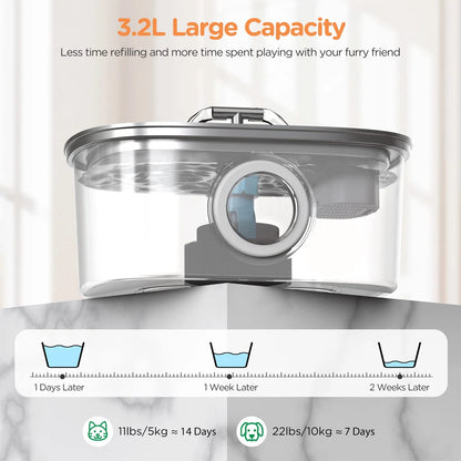 3.2L Stainless Steel Pet Water Fountain