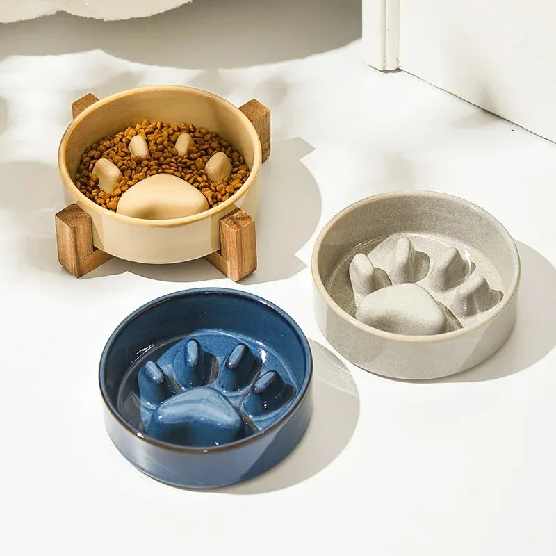 Ceramic Slow Feeder Bowl for Happy & Healthy Pets