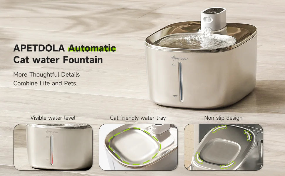 APETDOLA 4L Wireless Pet Water Fountain