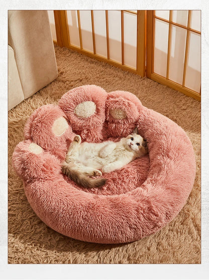 Ultra-Soft Paw Print Dog Bed: Your Pet's Cozy Haven!