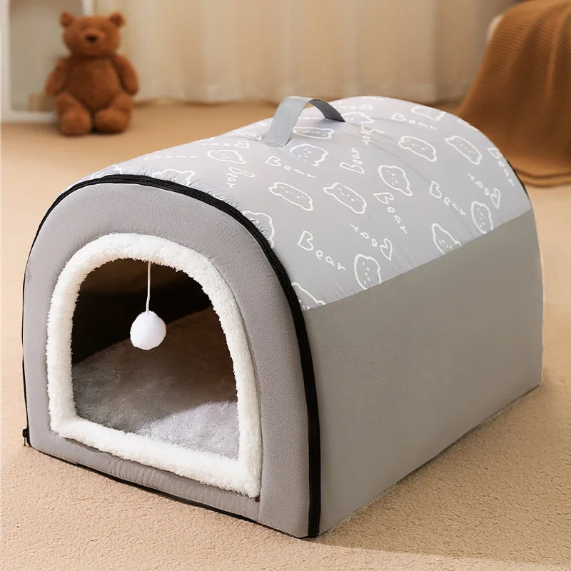 Cozy Cave Dog Bed: Ultra-Soft & Warm Pet House