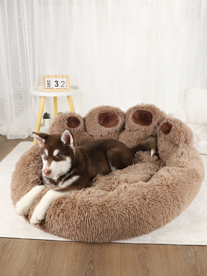 Ultra-Soft Paw Print Dog Bed: Your Pet's Cozy Haven!