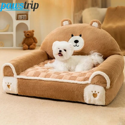 Adorable Bear Pet Sofa Bed: Cozy & Warm for Your Furry Friend!