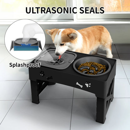 Adjustable Elevated Pet Feeder: 3-in-1 Design for Happy Eating