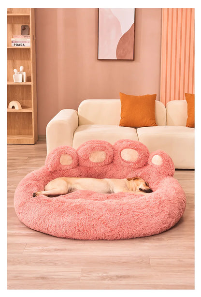 Ultra-Soft Paw Print Dog Bed: Your Pet's Cozy Haven!