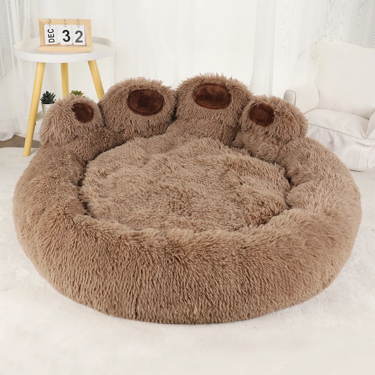 Ultra-Soft Paw Print Dog Bed: Your Pet's Cozy Haven!