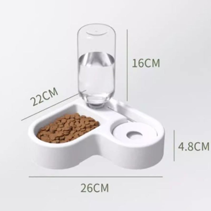 Stylish Heart-Shaped Cat Water Fountain - Modern Dual Bowl Pet Dispenser