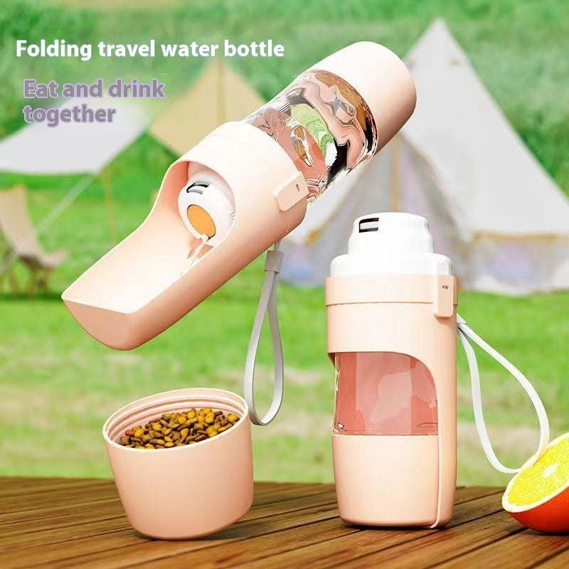 2-in-1 Travel Dog Water Bottle & Feeder - Portable Hydration Solution for Outdoor Adventures