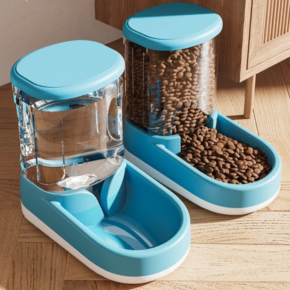 Stylish Automatic Cat Feeder and Water Fountain - Hassle-Free Feeding