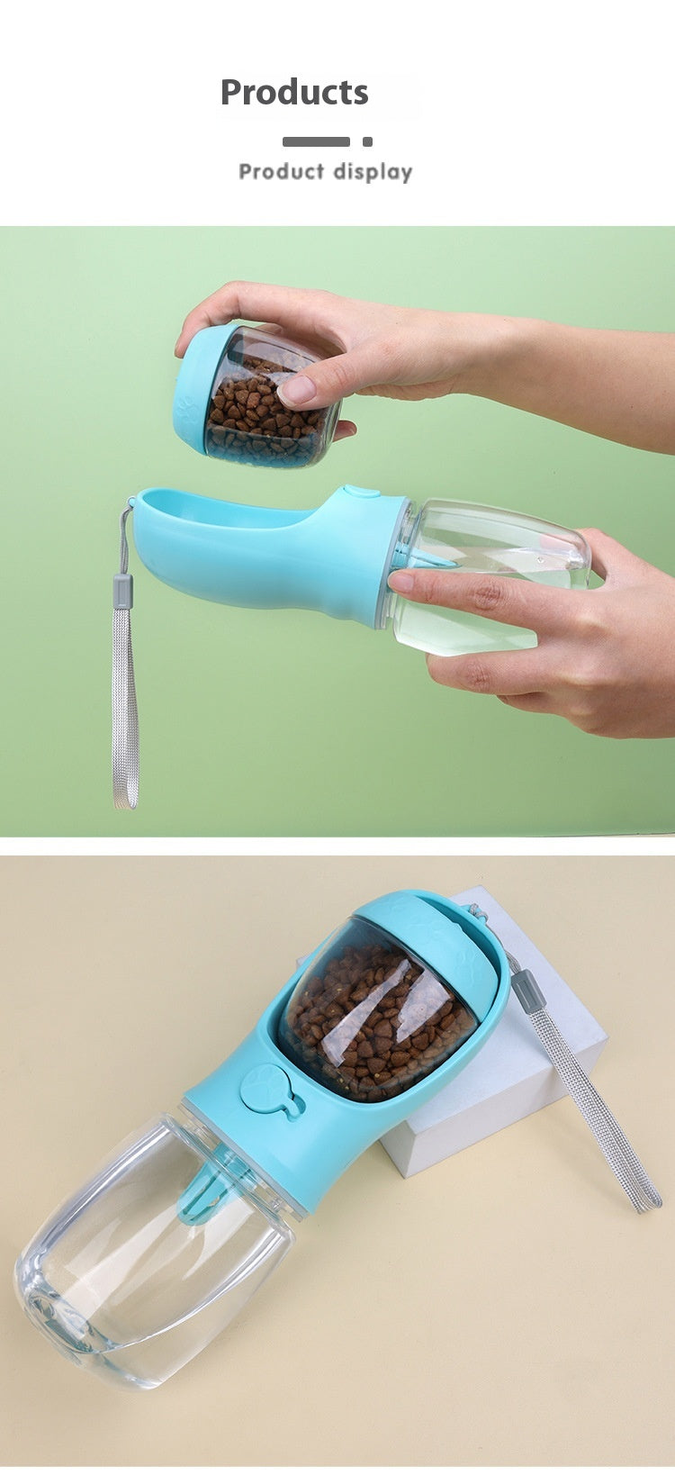 Two-in-One Portable Dog Drinking Cup with Food Compartment - Stay Hydrated On-the-Go!