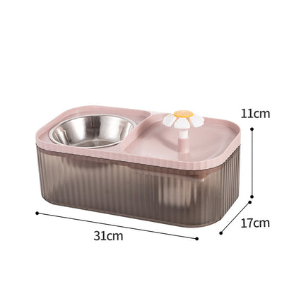 Stylish Automatic Cat Water Fountain with Flower Dispenser - Large Capacity