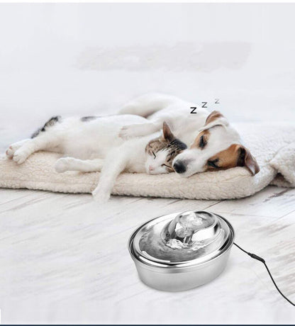 Stylish Stainless Steel Pet Water Fountain with Flow Circulation and Filtration