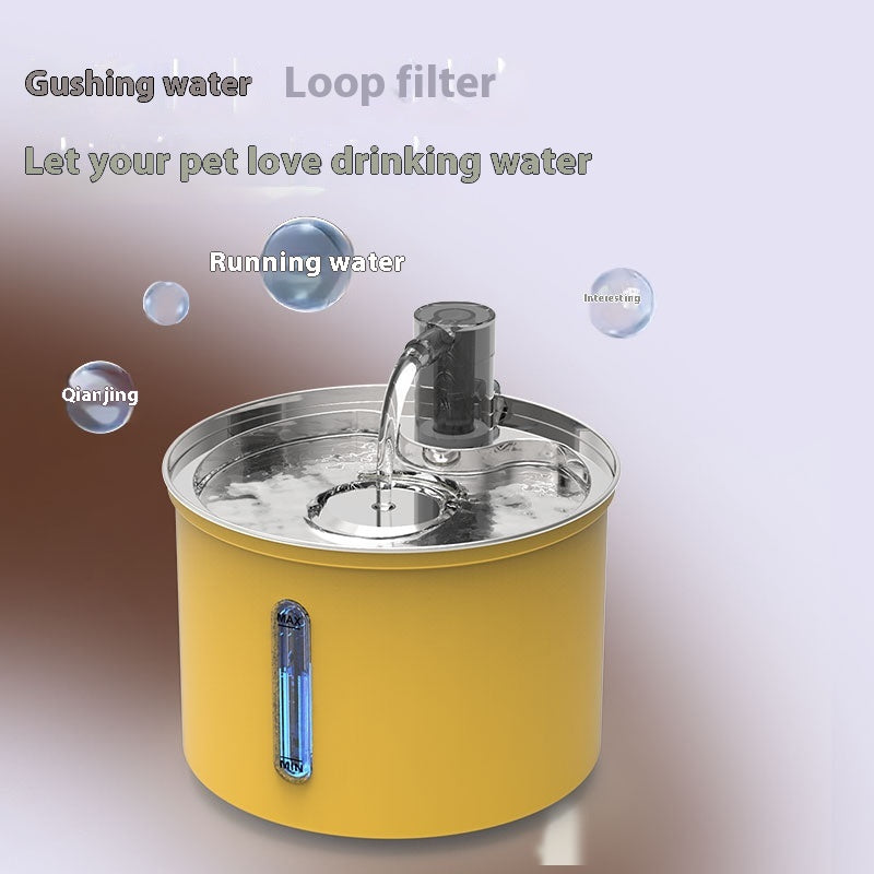 Stylish 3L Stainless Steel Cat Water Fountain - Quiet, Fresh & Filtered Hydration