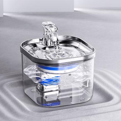 Cat Water Fountain - 2L Stainless Steel, Ultra-Quiet & Easy Clean, Promotes Hydration