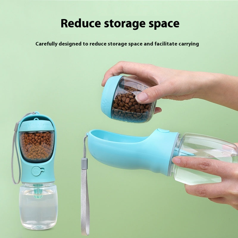 Two-in-One Portable Dog Drinking Cup with Food Compartment - Stay Hydrated On-the-Go!