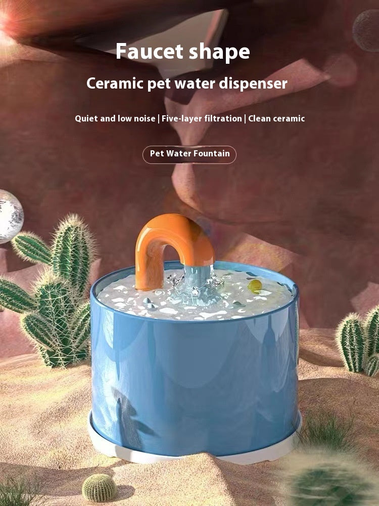 Stylish Ceramic Automatic Water Fountain for Cats - Promotes Healthy Hydration