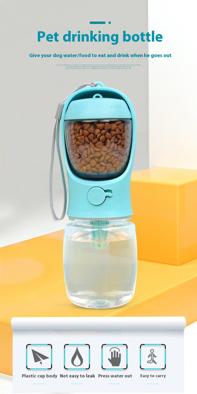 Two-in-One Portable Dog Drinking Cup with Food Compartment - Stay Hydrated On-the-Go!