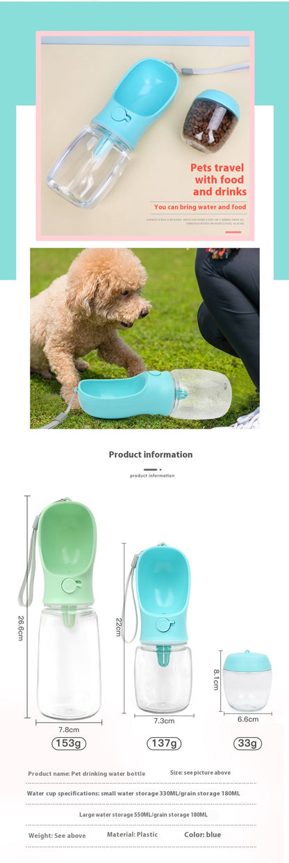 Two-in-One Portable Dog Drinking Cup with Food Compartment - Stay Hydrated On-the-Go!